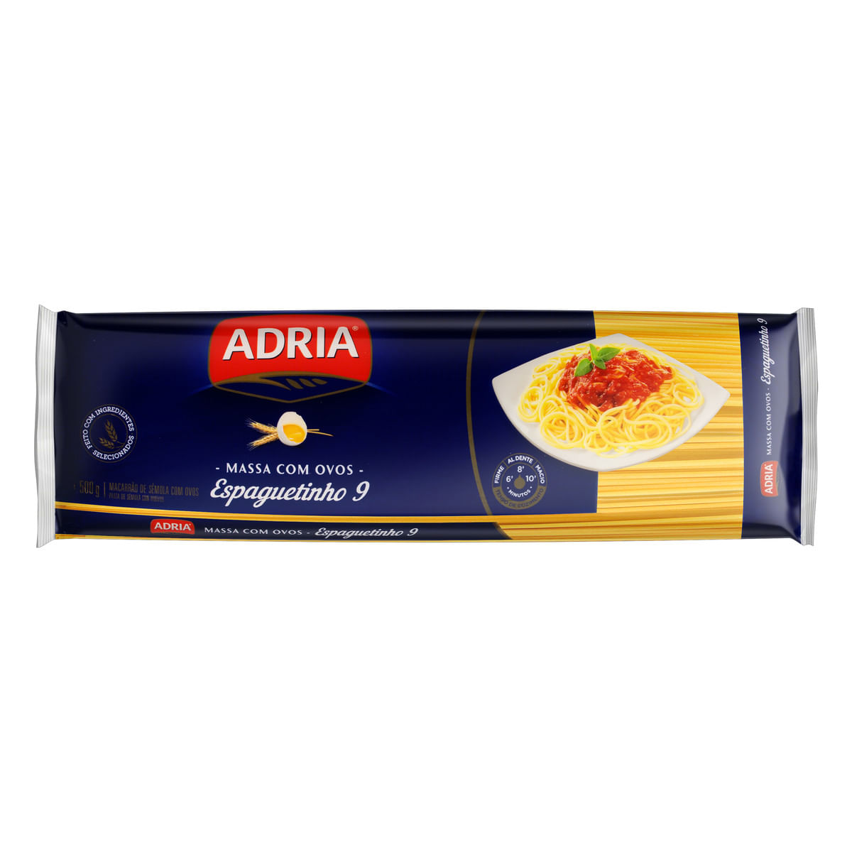 Encontraproduto.com.br - Macarrão com Ovos Adria Espaguetinho Nº9 Pacote com 500g