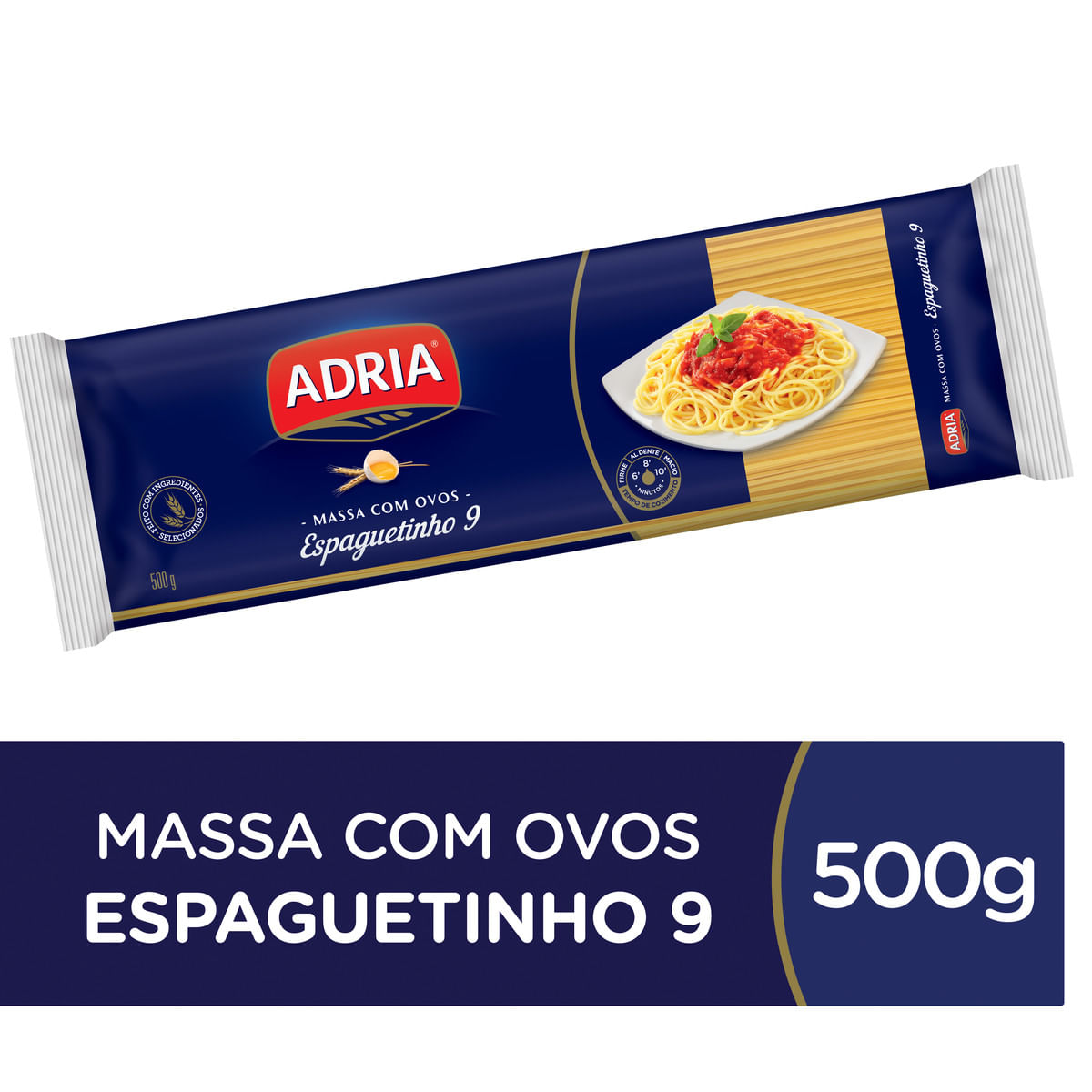 Encontraproduto.com.br - Macarrão com Ovos Adria Espaguetinho Nº9 Pacote com 500g