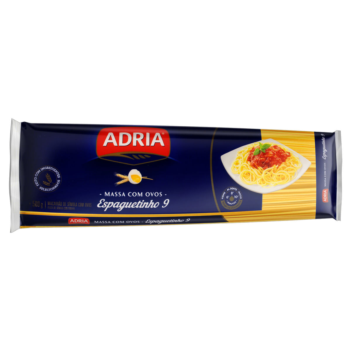 Encontraproduto.com.br - Macarrão com Ovos Adria Espaguetinho Nº9 Pacote com 500g