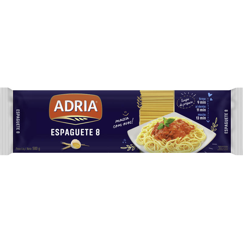 Encontraproduto.com.br - Macarrão com Ovos Adria Espaguete Pacote com 500g