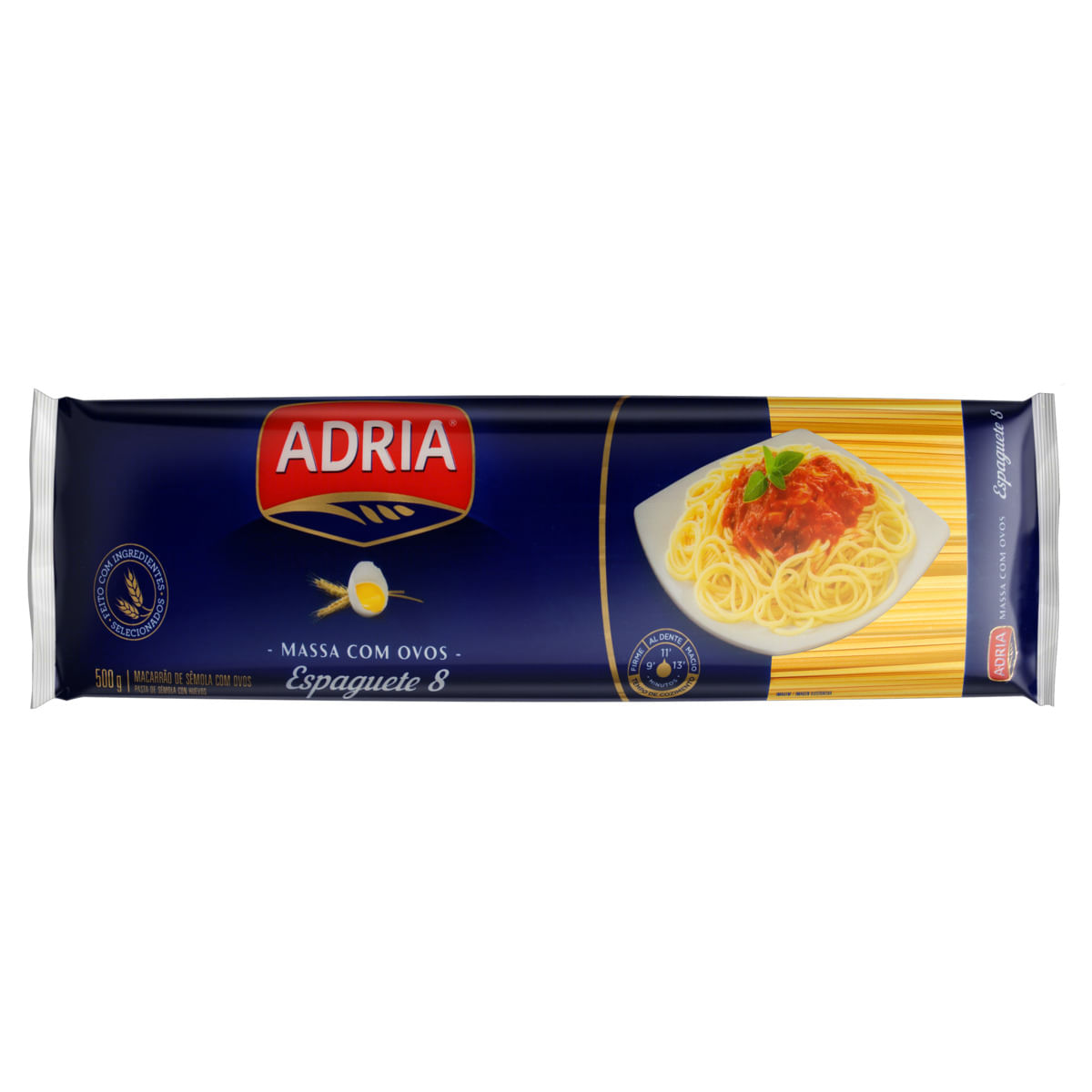 Macarrão com Ovos Adria Espaguete Pacote com 500g