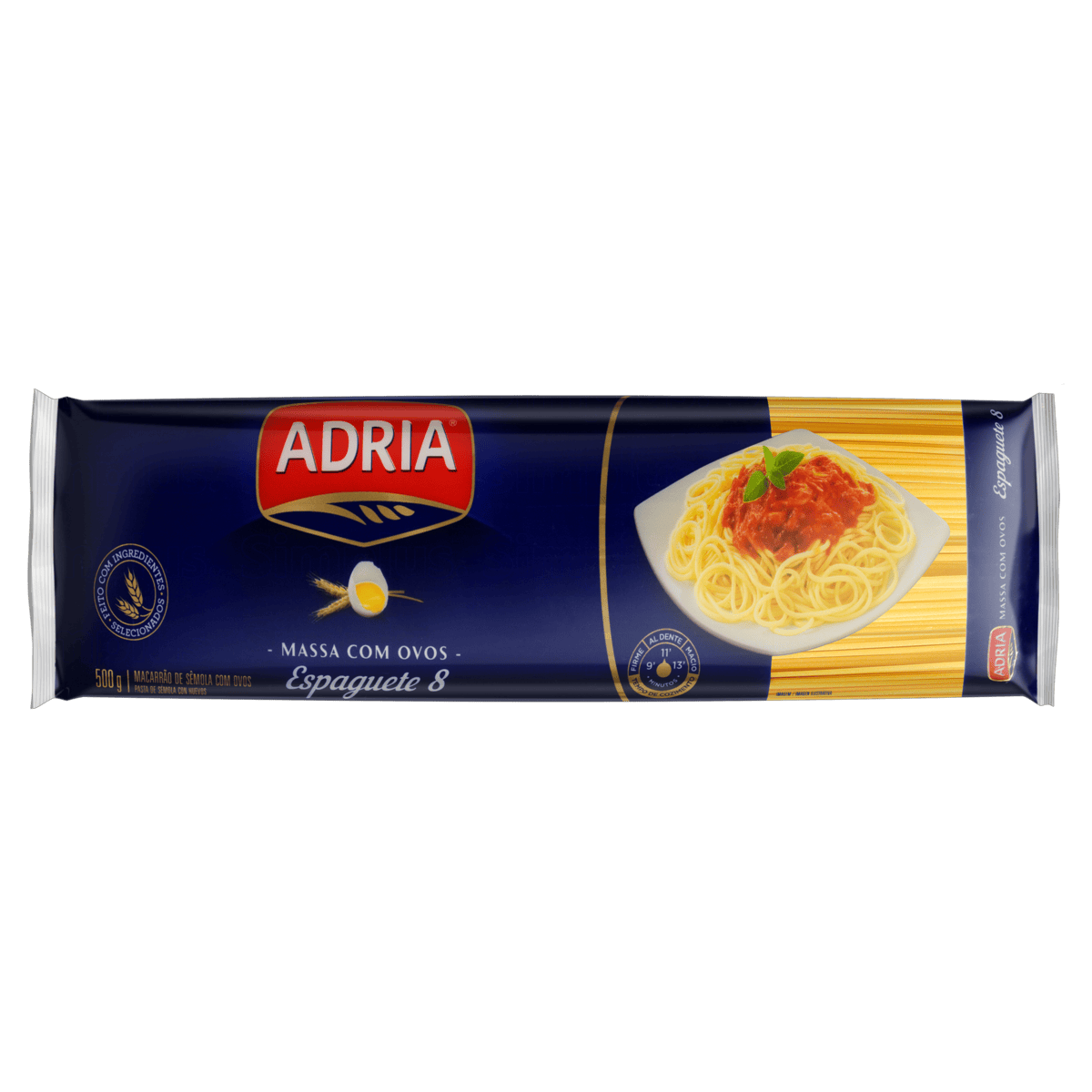 Encontraproduto.com.br - Macarrão com Ovos Adria Espaguete Pacote com 500g
