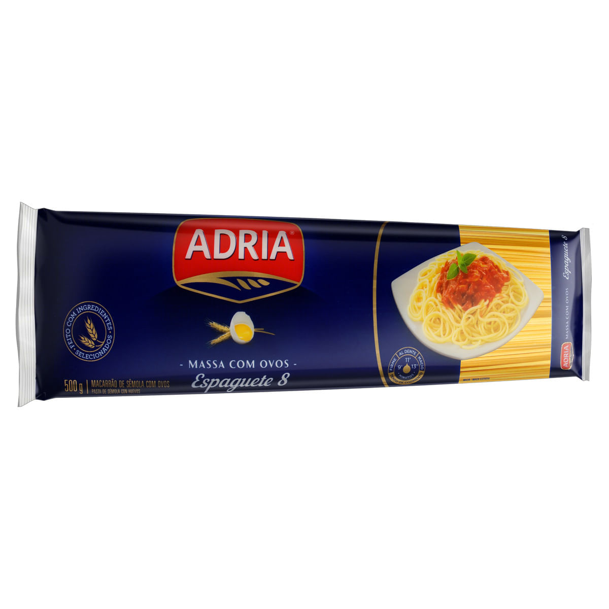 Encontraproduto.com.br - Macarrão com Ovos Adria Espaguete Pacote com 500g