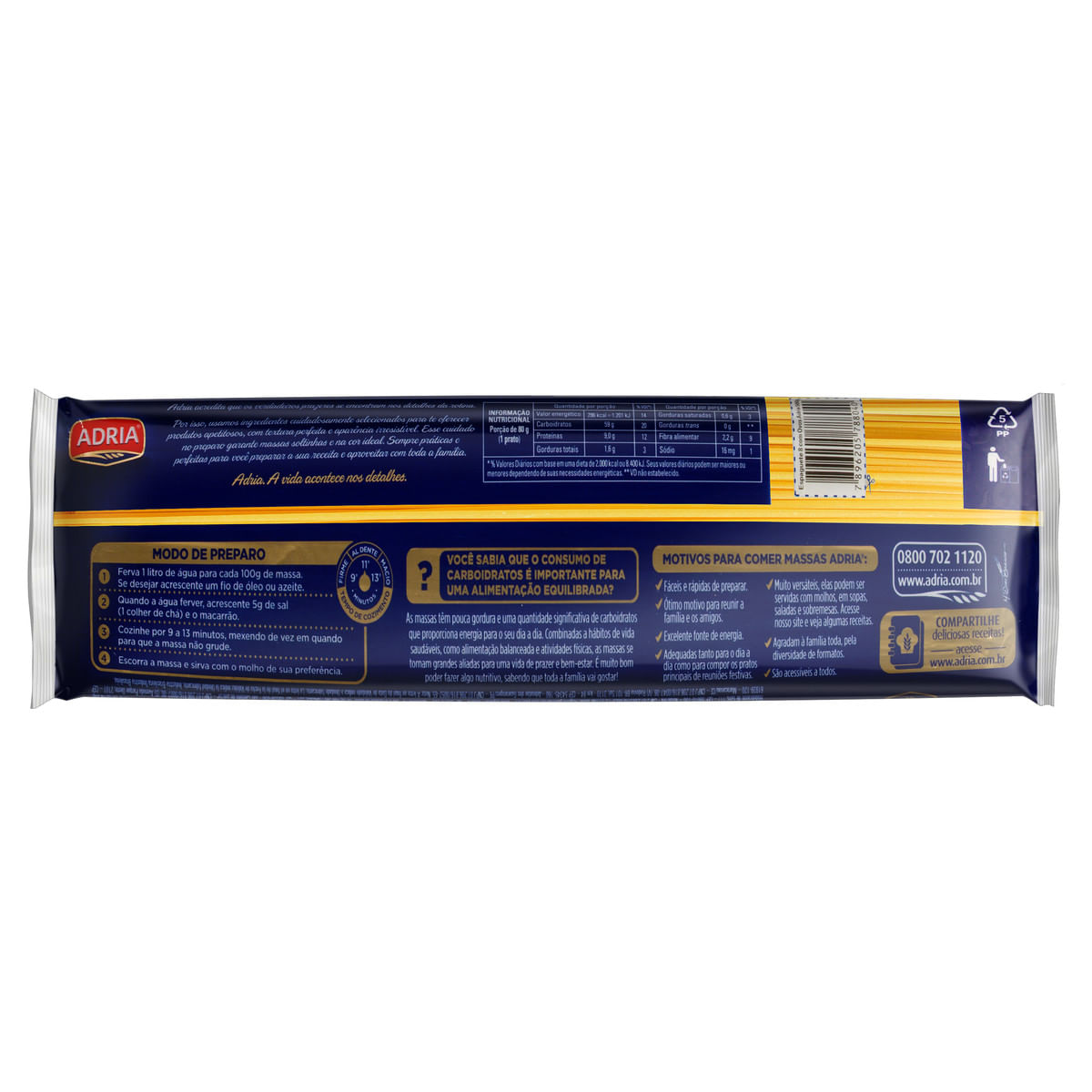 Encontraproduto.com.br - Macarrão com Ovos Adria Espaguete Pacote com 500g