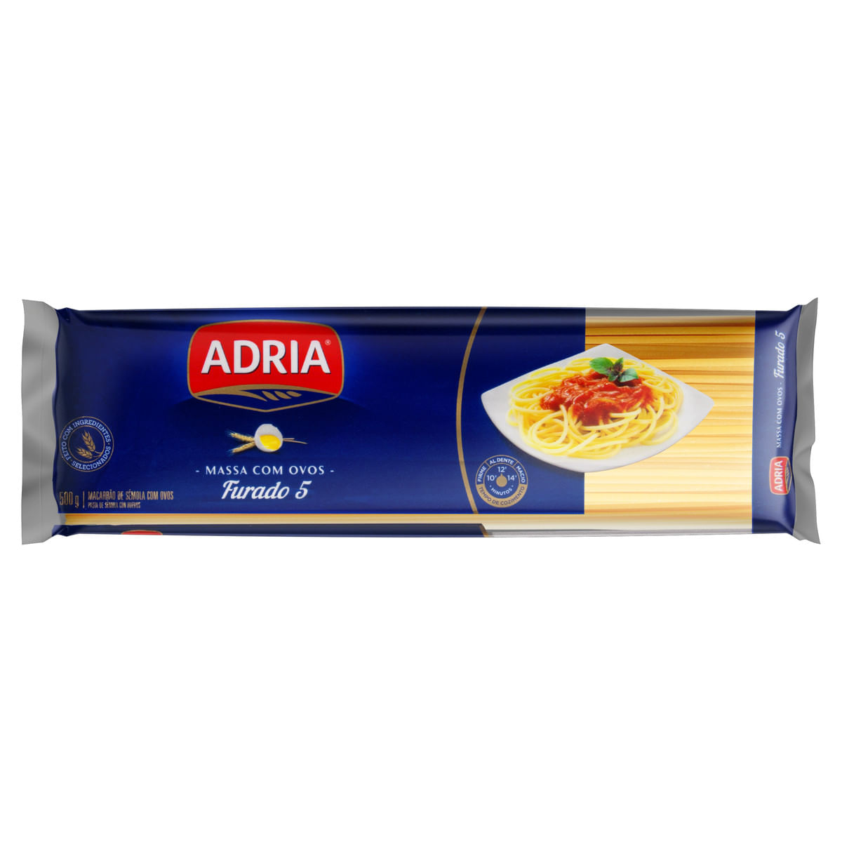 Encontraproduto.com.br - Macarrão com Ovos Adria Espaguete Furado Pacote com 500g