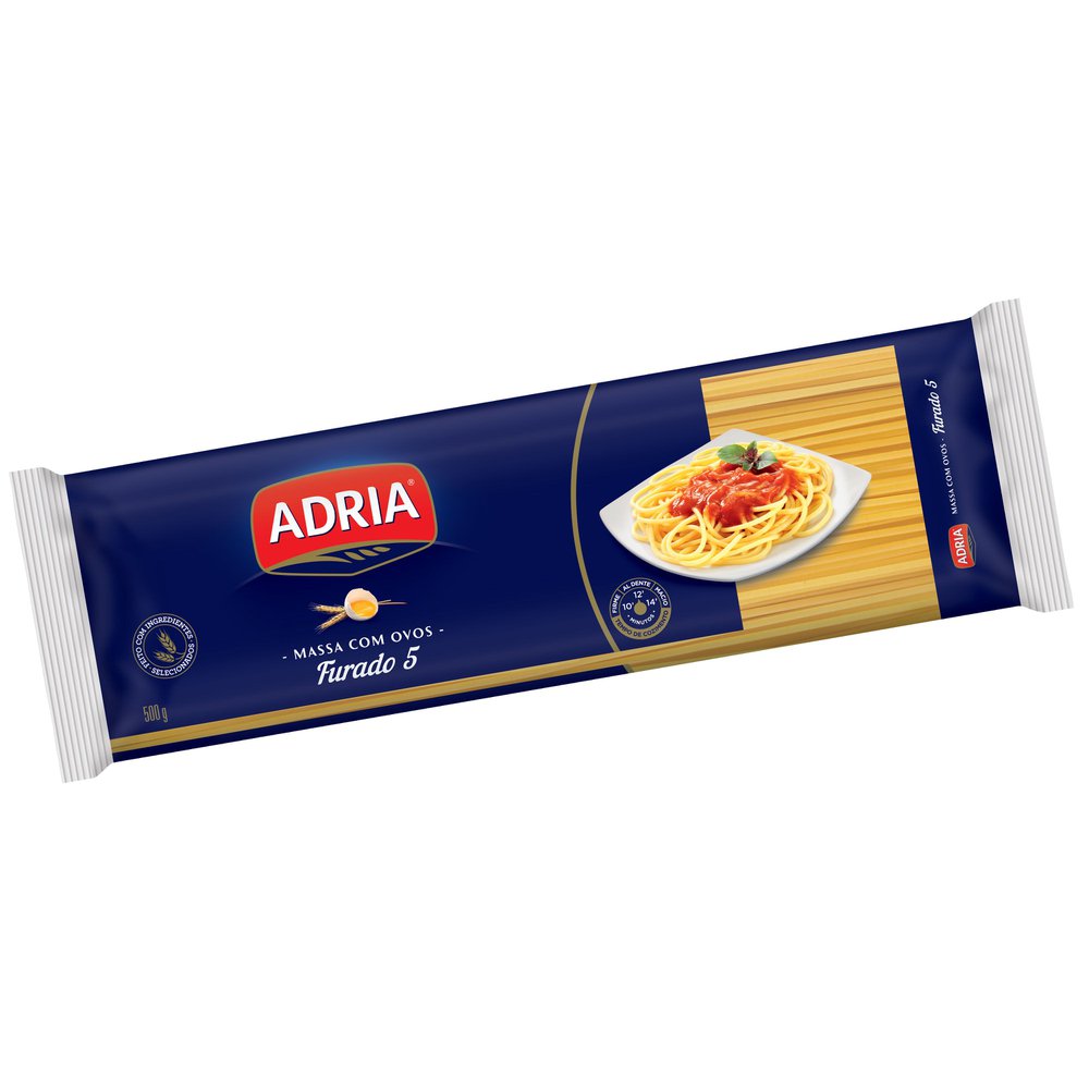 Encontraproduto.com.br - Macarrão com Ovos Adria Espaguete Furado Pacote com 500g