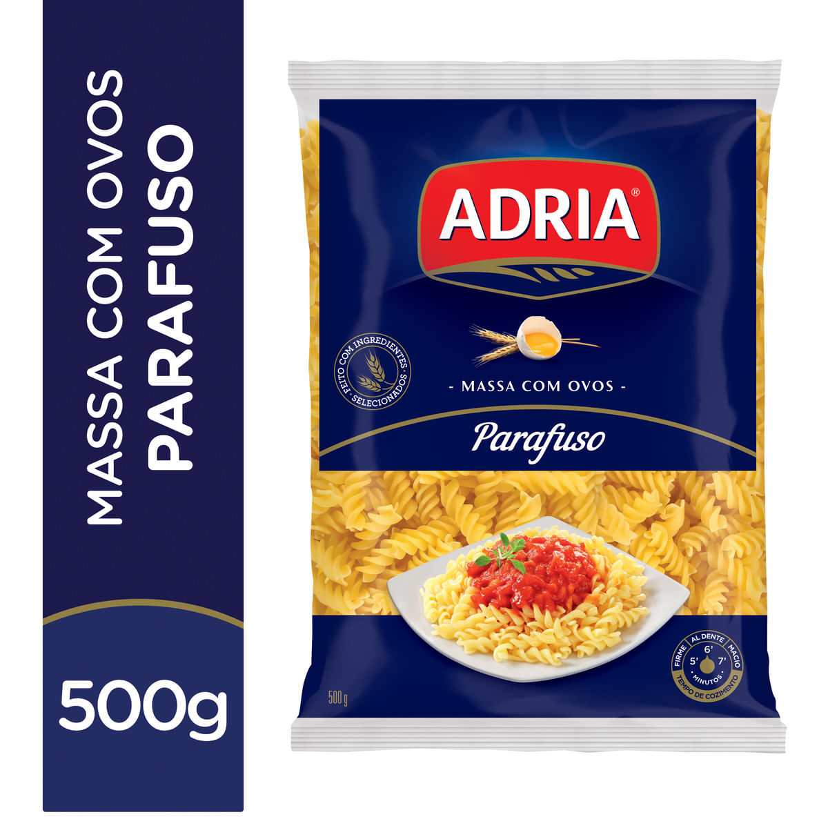Macarrão com Ovos Adria Parafuso Pacote com 500g