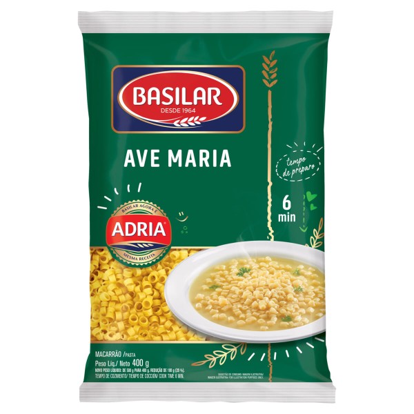 Macarrão Semolado Basilar Ave Maria 400g