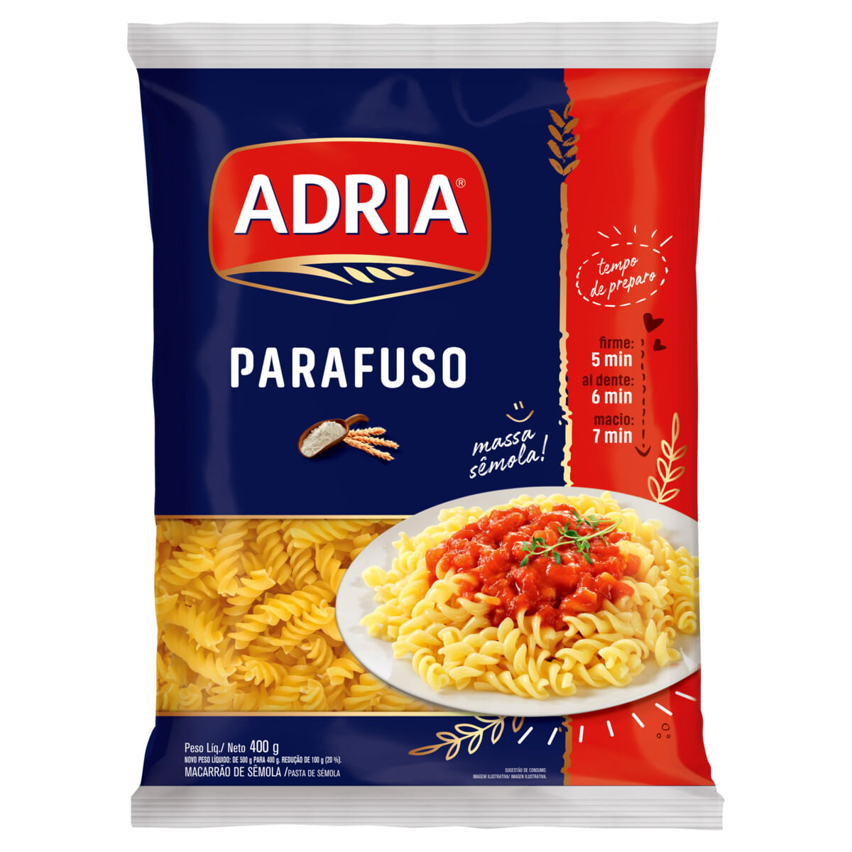 Macarrão de Sêmola Parafuso Adria 400g