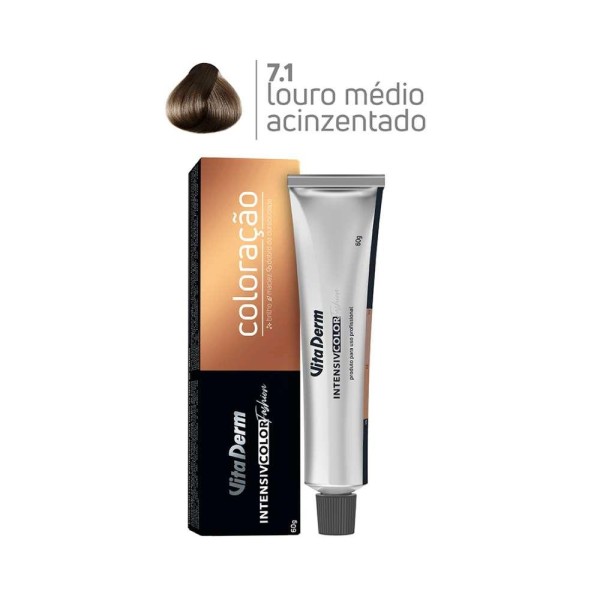 Encontraproduto.com.br - Coloração Intensiv Color Vita Derm 7.1 Louro Médio Acinzentado