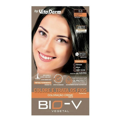 Coloração Creme Bio-v Vita Derm 4.0 Castanho Médio