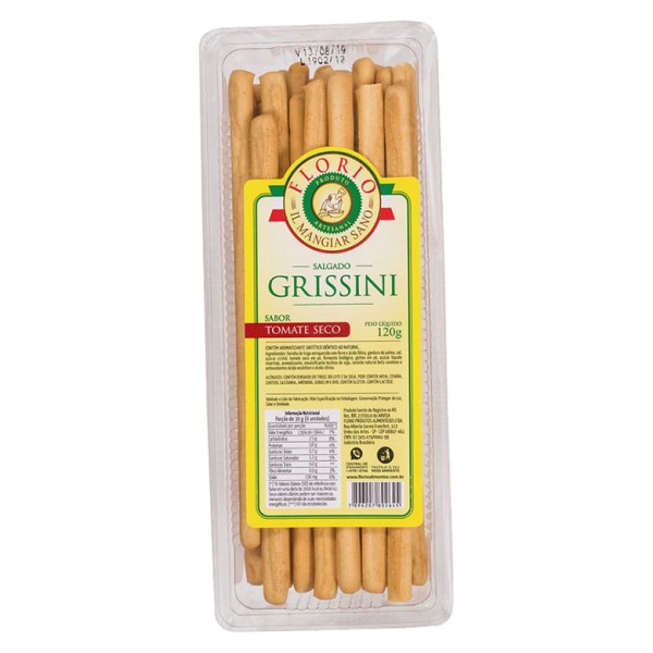 Encontraproduto.com.br - Grissini Integral Tomate Seco Florio Pacote 120g