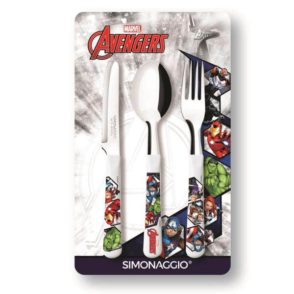 Encontraproduto.com.br - Faqueiro com 3 Peças Avengers VingadoresEtihome