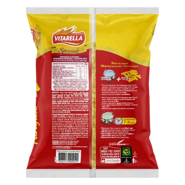 Encontraproduto.com.br - Macarrão de Sêmola Vitarella Parafuso Speciale 500 g