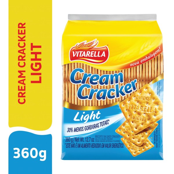Encontraproduto.com.br - Biscoito Cream Cracker Light Vitarella 360 g