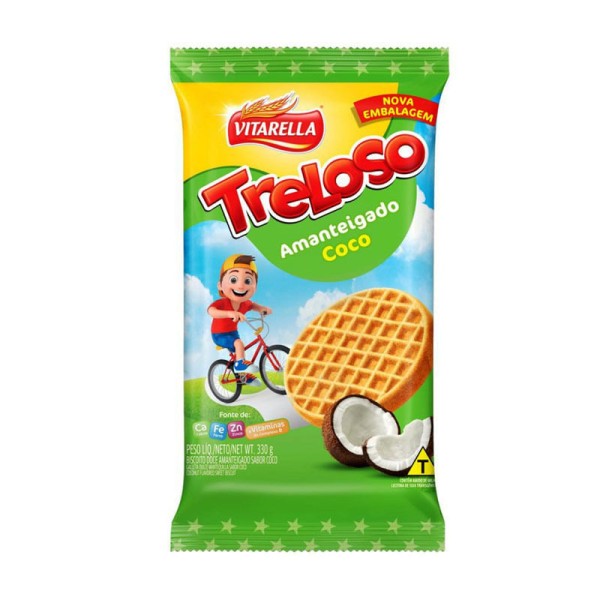 Encontraproduto.com.br - Biscoito Amanteigado Treloso Coco 330g
