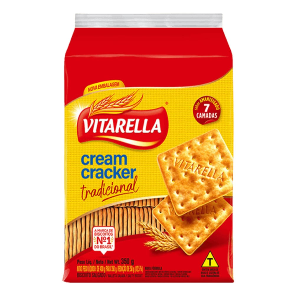 Encontraproduto.com.br - Biscoito Cream Cracker Vitarella Tradicional Pacote com 350g
