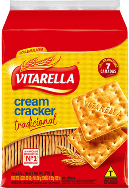 Encontraproduto.com.br - Biscoito Cream Cracker Vitarella Tradicional Pacote com 350g