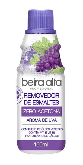 Encontraproduto.com.br - Removedor de Esmalte Beira Alta Zero Acetona Aroma de Uva 450ml