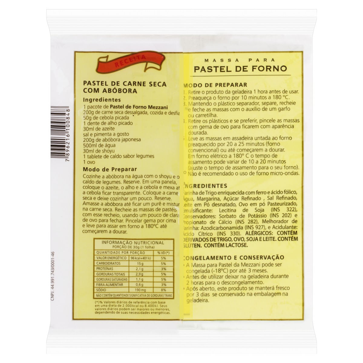 Encontraproduto.com.br - MASSA PARA PASTEL DE FORNO MEZZANI 300G