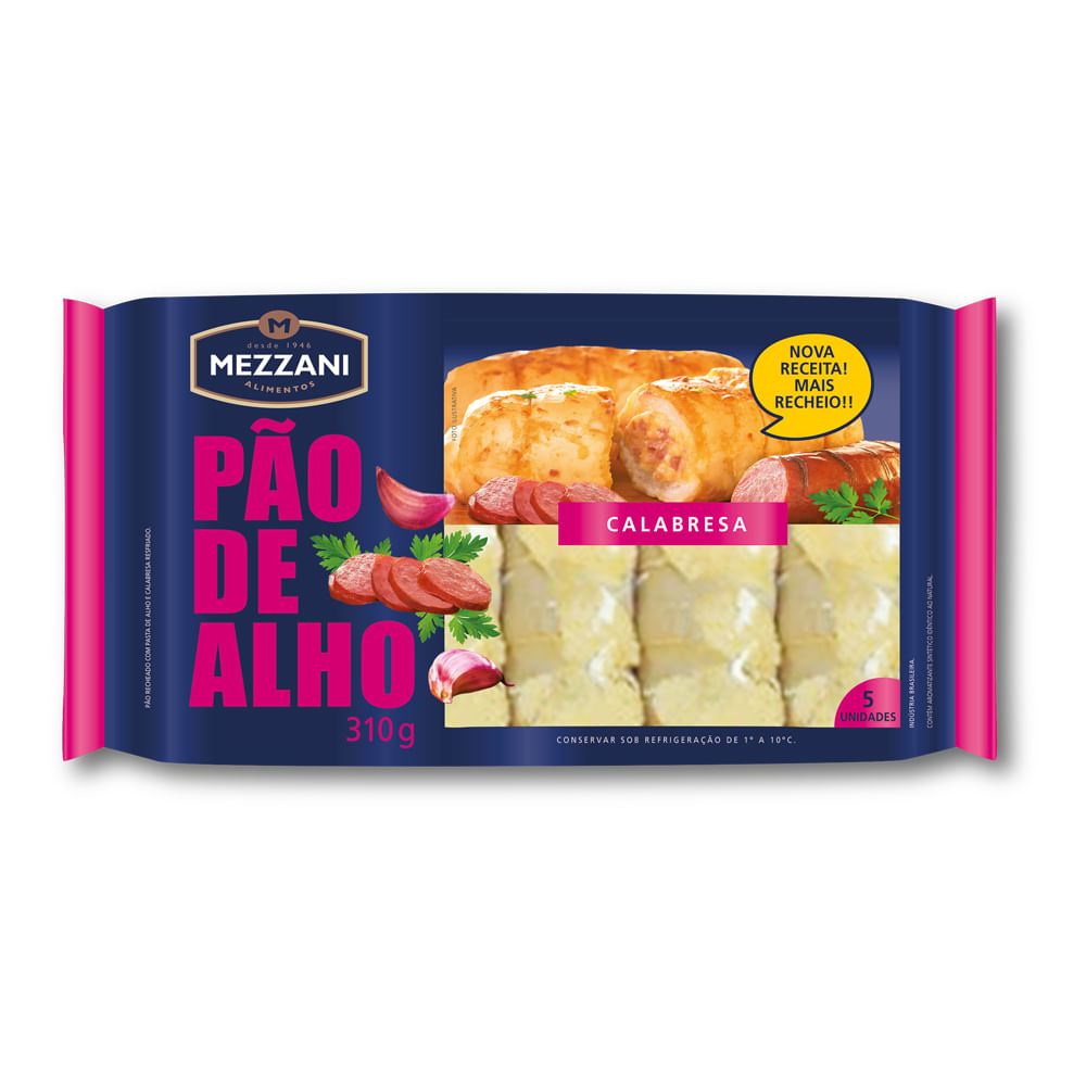 Encontraproduto.com.br - Pão de Alho Mezzani Calabresa Pacote com 310g