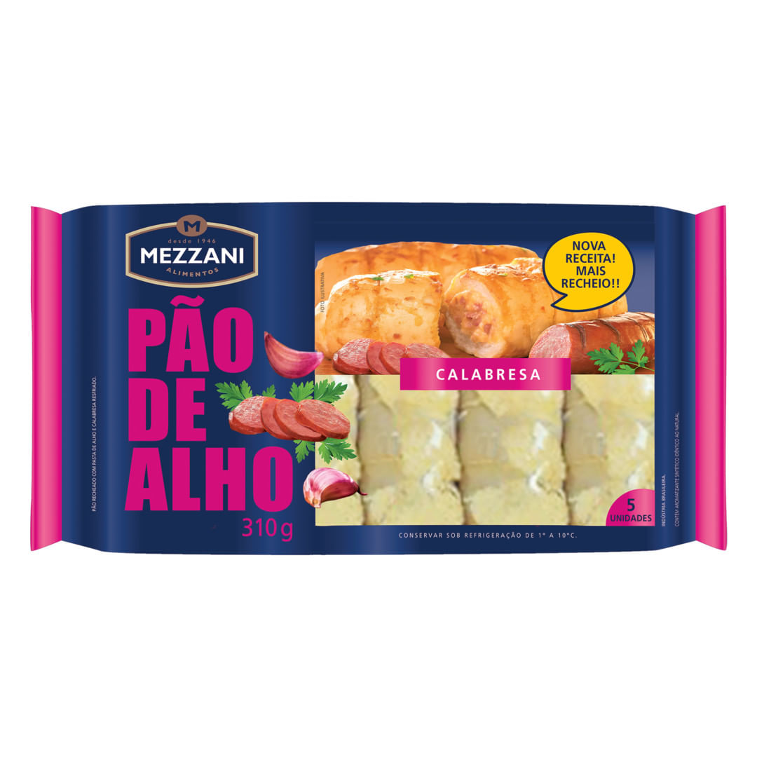 Encontraproduto.com.br - Pão de Alho Mezzani Calabresa Pacote com 310g