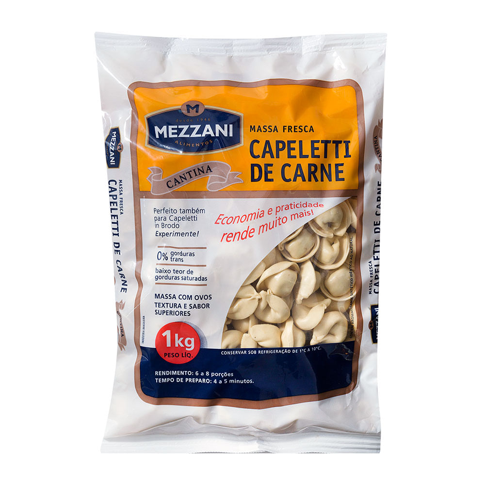 Encontraproduto.com.br - Capeletti de Carne Mezzani Pacote Com 1kg