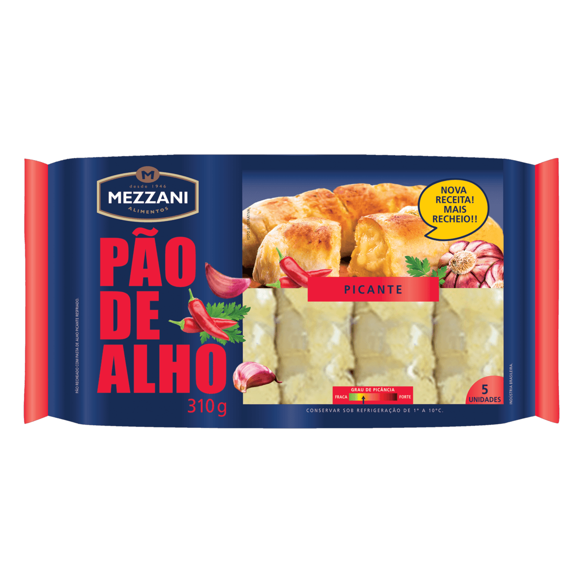 Encontraproduto.com.br - Pão Alho Mezzani 310g Picante