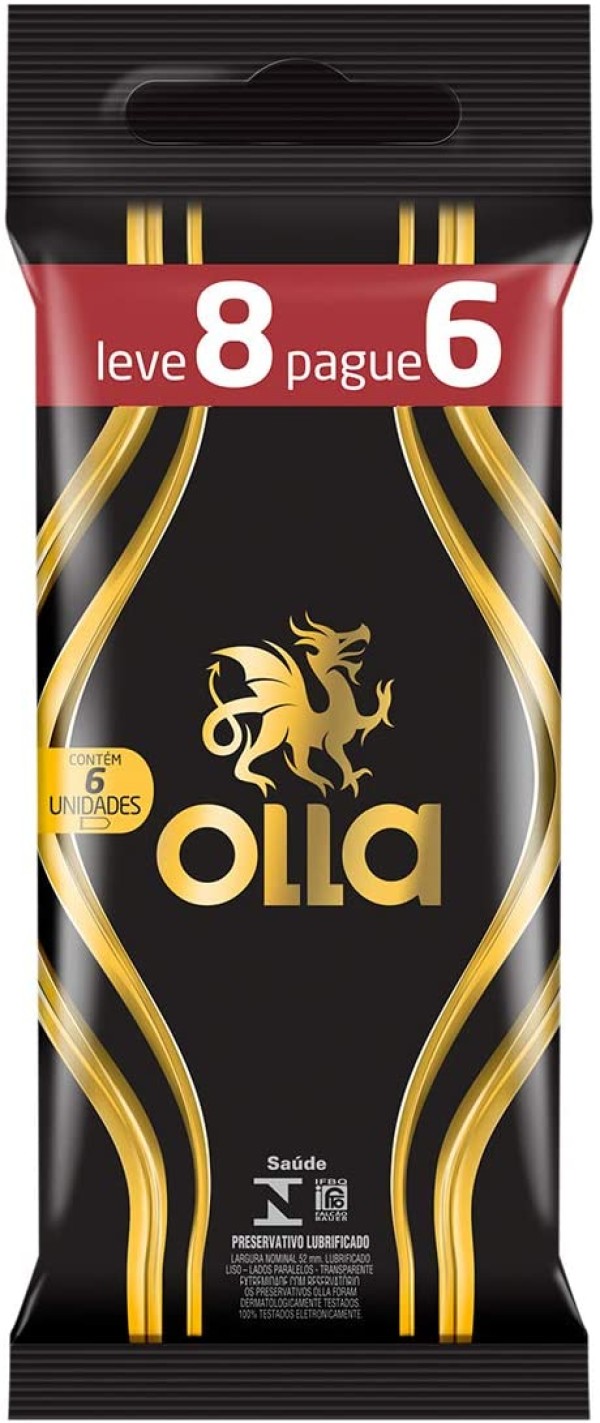 Preservativo Olla Lubrificante Leve 8 Pague 6
