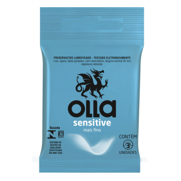 Encontraproduto.com.br - Preservativo Olla Sensitive Mais Fino Com 3 Unidades