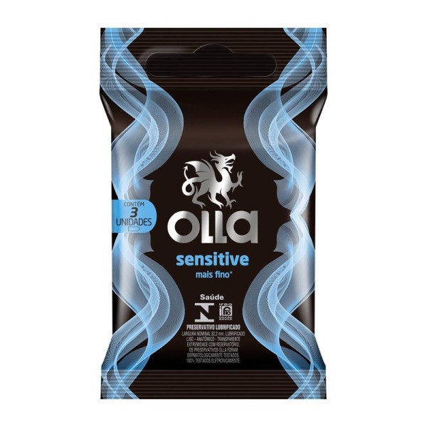 Encontraproduto.com.br - Preservativo Olla Sensitive Mais Fino Com 3 Unidades