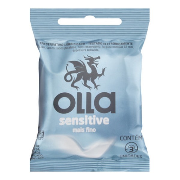 Preservativo Olla Sensitive Mais Fino Com 3 Unidades