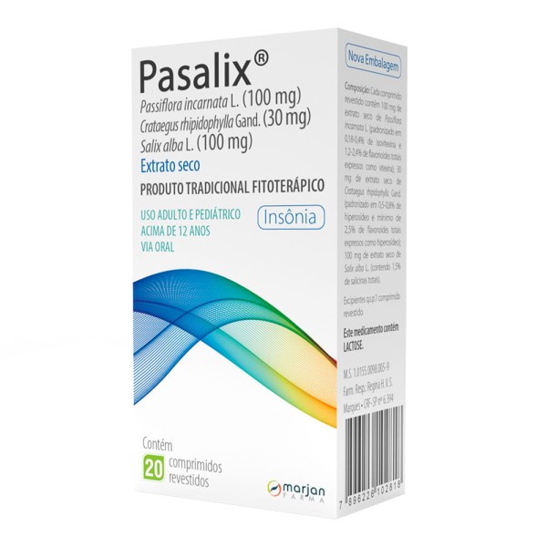 Encontraproduto.com.br - Pasalix Marjan 100mg+ 30mg+ 100mg com 20 comprimidos