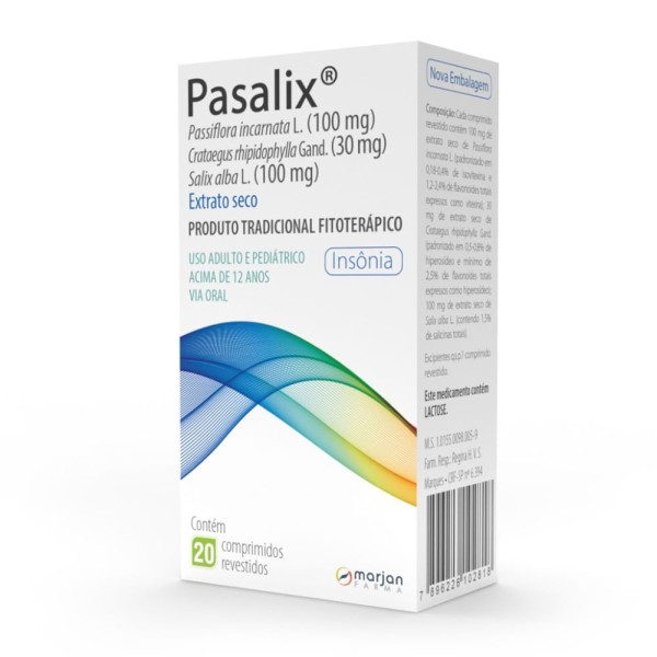 Encontraproduto.com.br - Pasalix Marjan 100mg+ 30mg+ 100mg com 20 comprimidos