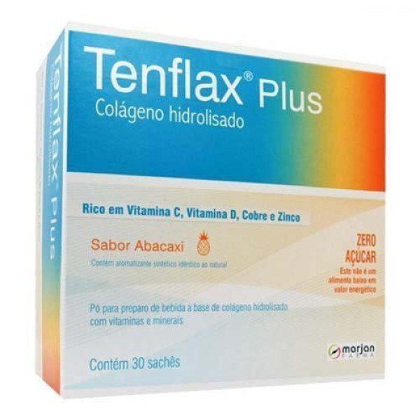 Encontraproduto.com.br - Tenflax Plus Sabor Abacaxi Com 30 Sachês
