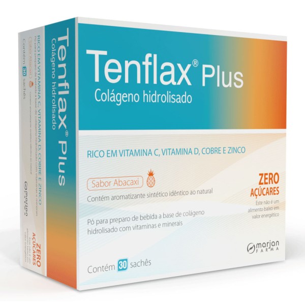 Encontraproduto.com.br - Tenflax Plus Sabor Abacaxi Com 30 Sachês