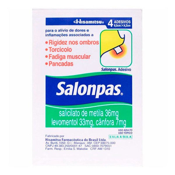Encontraproduto.com.br - Emplastro Medicinal Salonpas Pequeno 4 Unidades