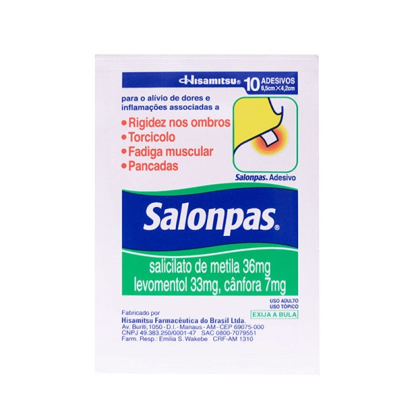Emplastro Medicinal Salonpas Pequeno 10 Unidades