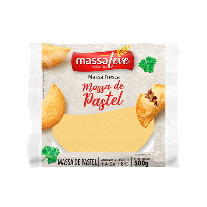 Encontraproduto.com.br - Massa para Pastel Massa Leve Disco Pacote com 500g