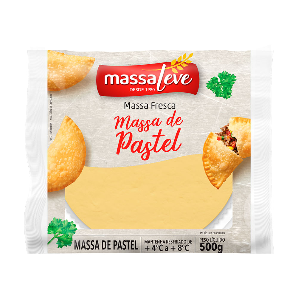 Encontraproduto.com.br - Massa para Pastel Massa Leve Disco Pacote com 500g