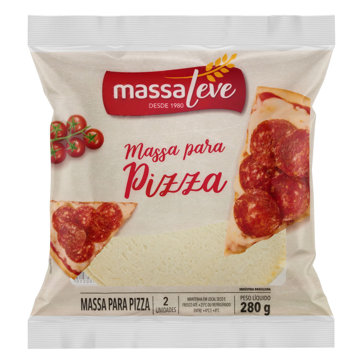 Encontraproduto.com.br - Massa Para Pizza Semi Pronta Massa Leve 280g 2 Unidades