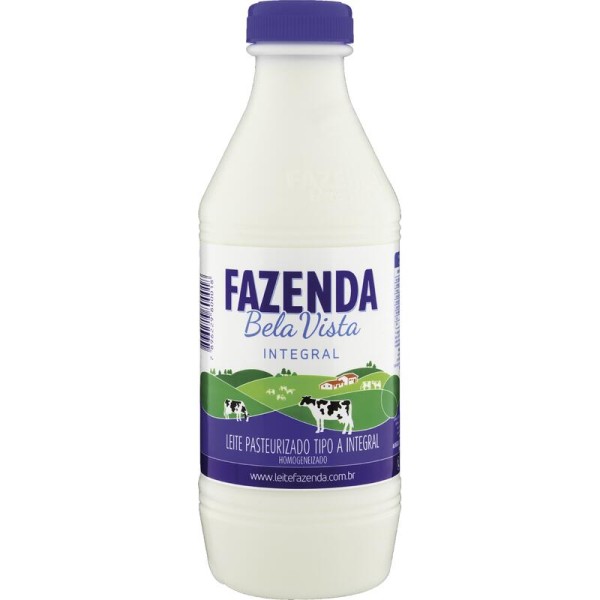 Leite Pasteurizado Fazenda Bela Vista Integral Garrafa com 1L