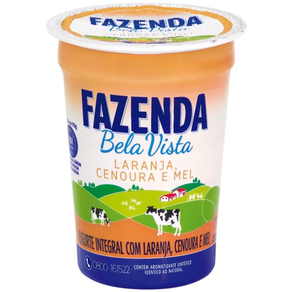 Encontraproduto.com.br - Iogurte Integral Com Laranja Cenoura E Mel Fazenda Bela Vista 170g