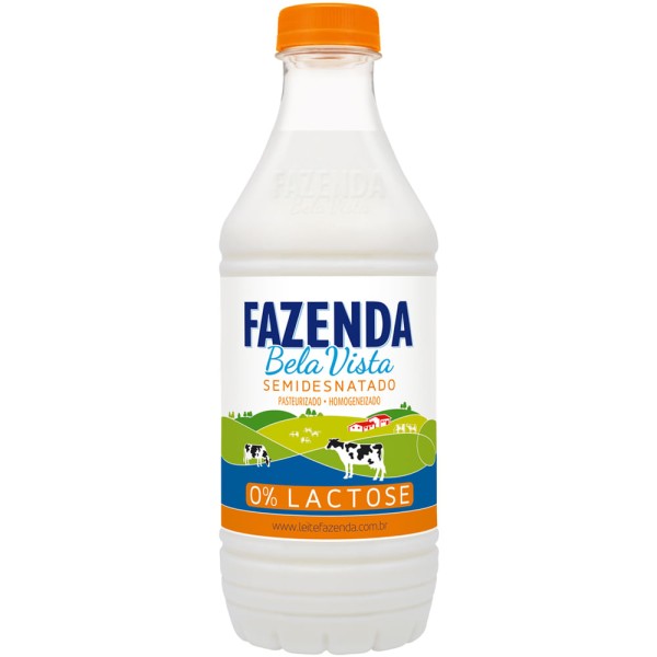 Encontraproduto.com.br - Leite Pasteurizado Fazenda Bela Vista Zero Lactose Garrafa com 1L