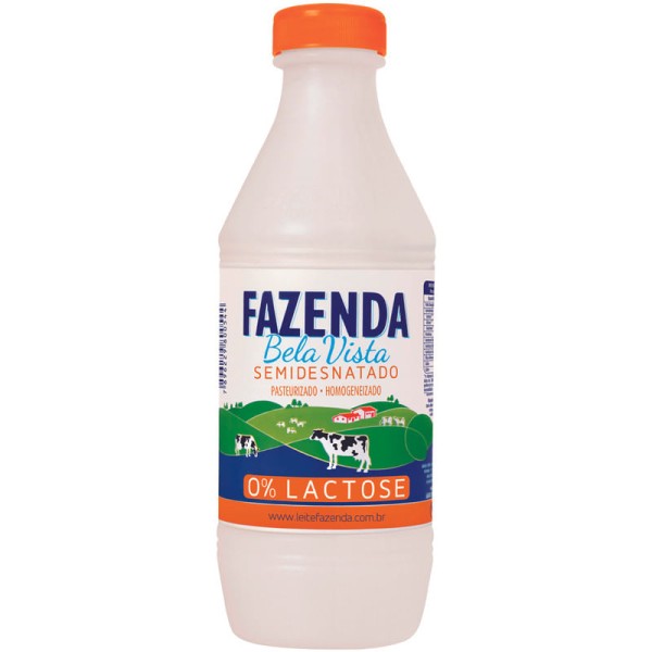 Encontraproduto.com.br - Leite Pasteurizado Fazenda Bela Vista Zero Lactose Garrafa com 1L