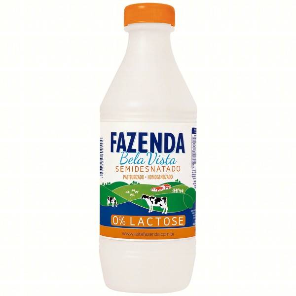 Encontraproduto.com.br - Leite Pasteurizado Fazenda Bela Vista Zero Lactose Garrafa com 1L