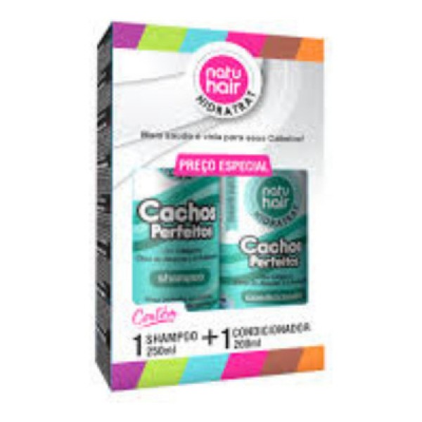 Encontraproduto.com.br - Kit Natu Hair Cachos Perfeitos - Shampoo 250ml + Cond. 200ml
