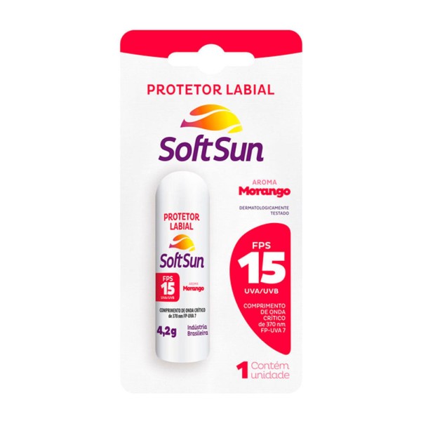 Encontraproduto.com.br - Protetor Labial SoftSun Protetor Solar Morango FPS15 4,2g