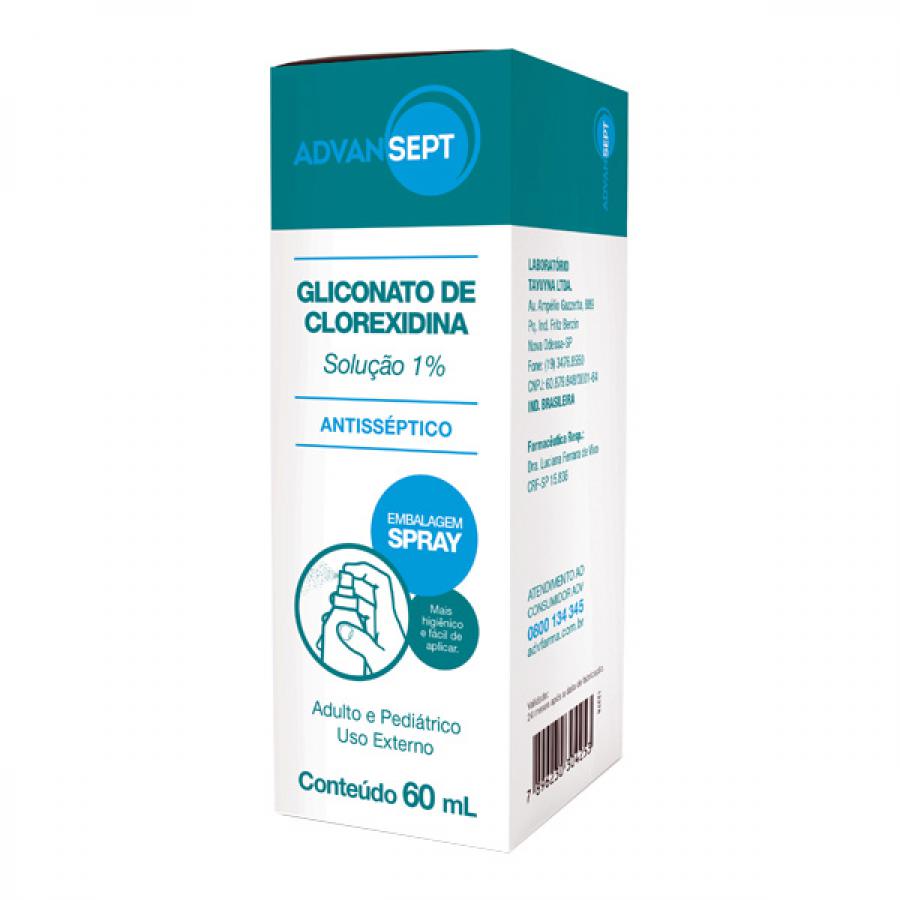 Encontraproduto.com.br - Spray Antisséptico Clorexidina Advansep 1% Com 60ml