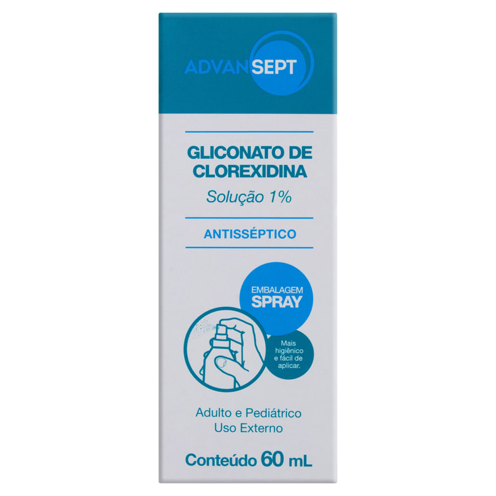 Encontraproduto.com.br - Spray Antisséptico Clorexidina Advansep 1% Com 60ml